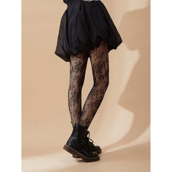 COPY - Flower Pattern Fishnet Tights - Picture 2 of 4